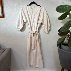 VINTAGE Jane Olson Glidden Handwoven Cotton Cream Colored Dress
